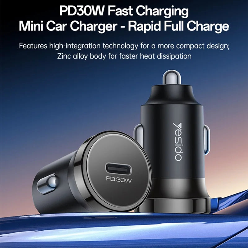 30W single C 30W fast charging car charger Y74