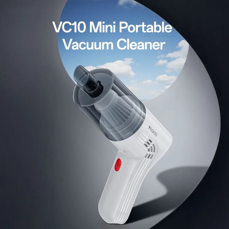YESIDO VC10 Handheld Vacuum Cleaner 5000PA Suction Power 45500RPM Home Car Cleaning Tool