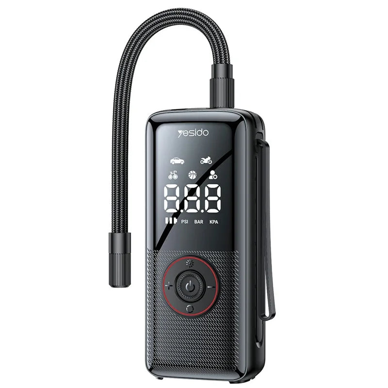 YESIDO VC17 Multi-function Wireless Tire Inflator for Car / Bicycle / Basketball Portable Air Compressor with LED Display