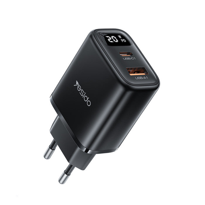 YC68 EU 20W Power Display Fast Charging Wall Charger