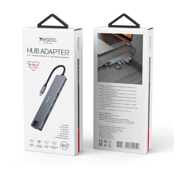 HB27 Eight in One USB Hub
