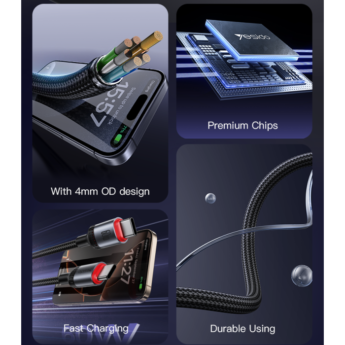 CA183 Type-C To Type-C 60W Fast Charging Data Cable