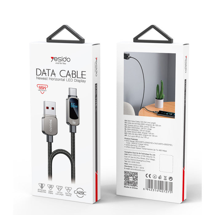CA128C USB To Type-C 66W Power Display Data Cable