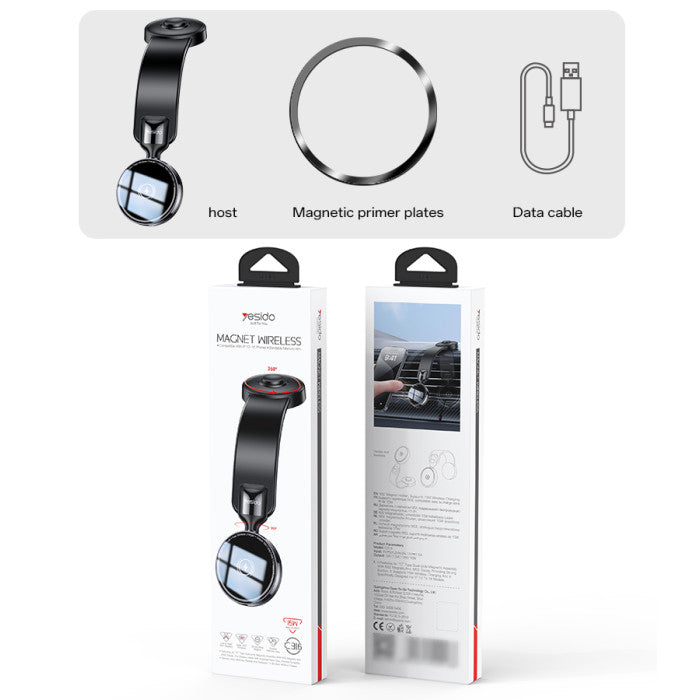 Yesido C316 15W Wireless Charging Magnetic Phone Holder