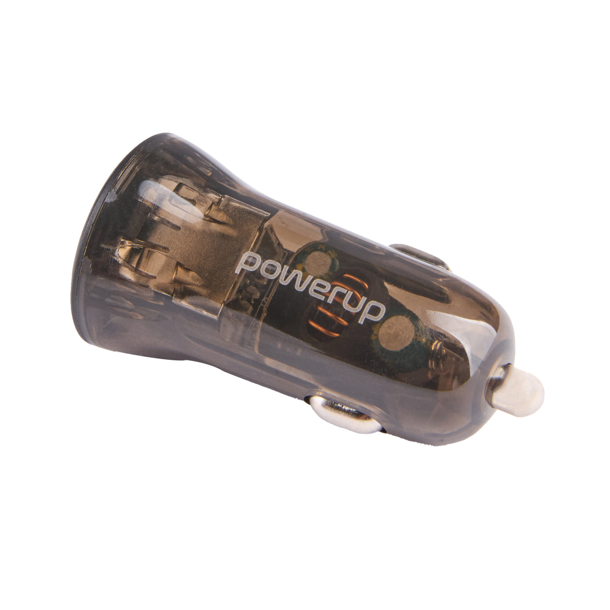 PowerUp CR-9 Mini Car Charger - 3.4A - Dual USB A - Clear