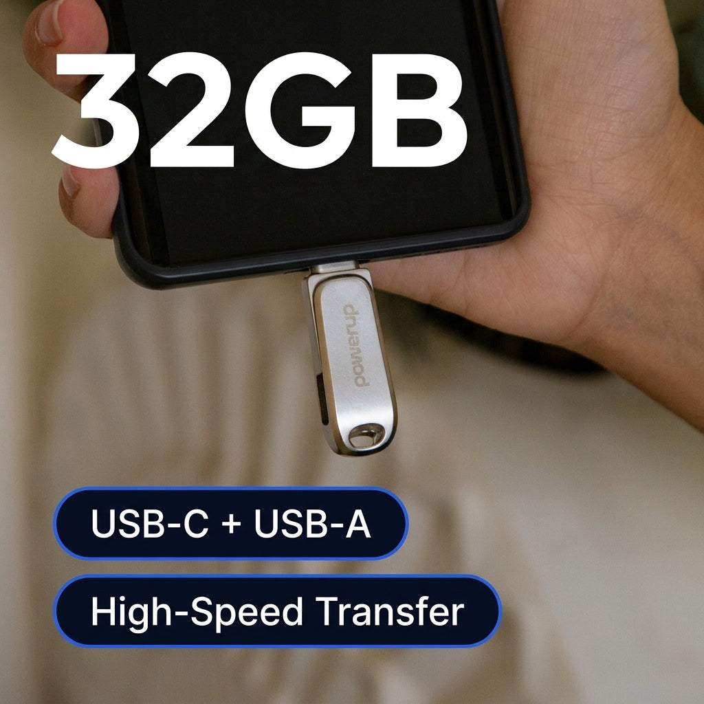 PowerUp - Dual Flash Memory Drive Type-C 32GB