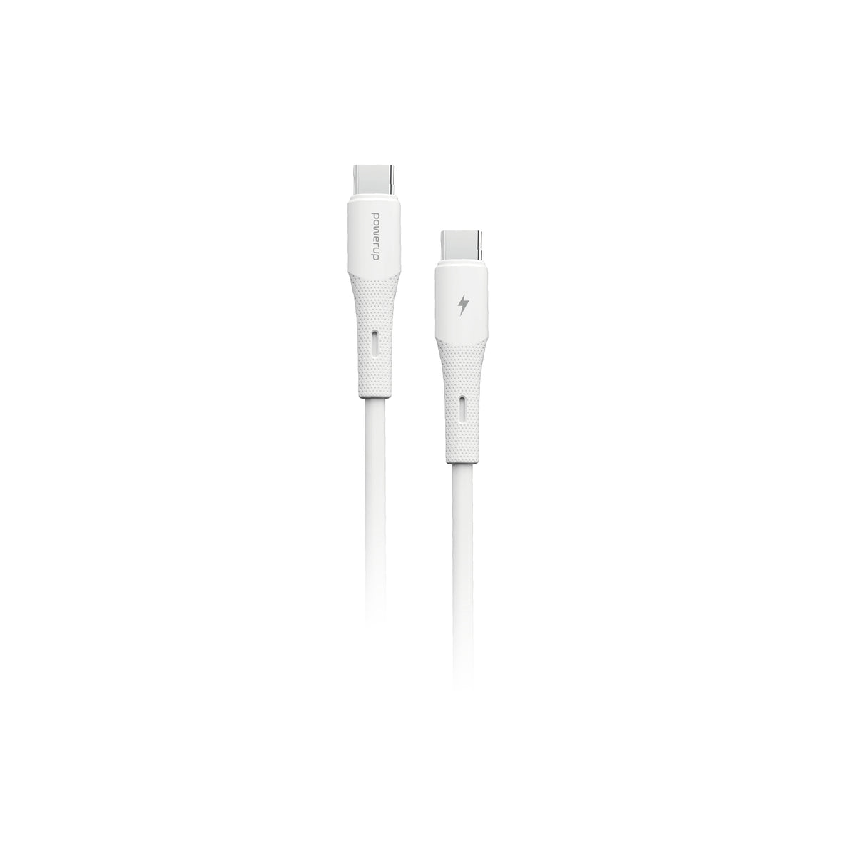 PowerUp SC-3 - Type C To Type C 60W Fast Charging Silicon Cable, 2M-White