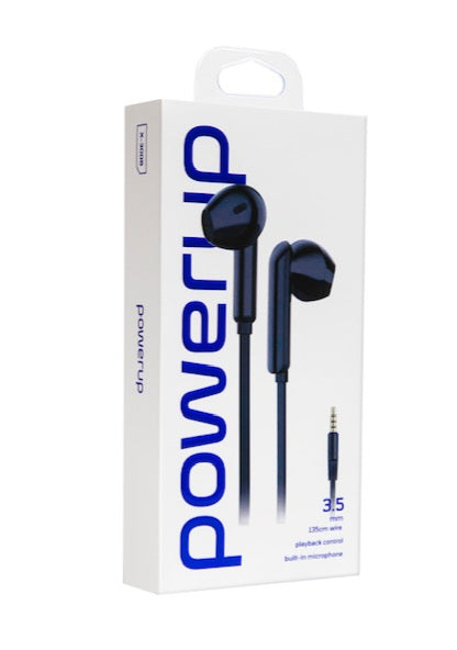 PowerUp x-300 - Pure Sound Earphone With 3.5mm Connector BLACK