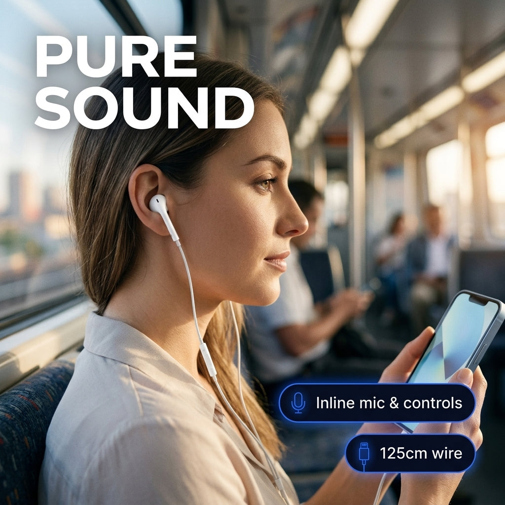PowerUp - x 100 Sound Earphones with , lightning Connector, white