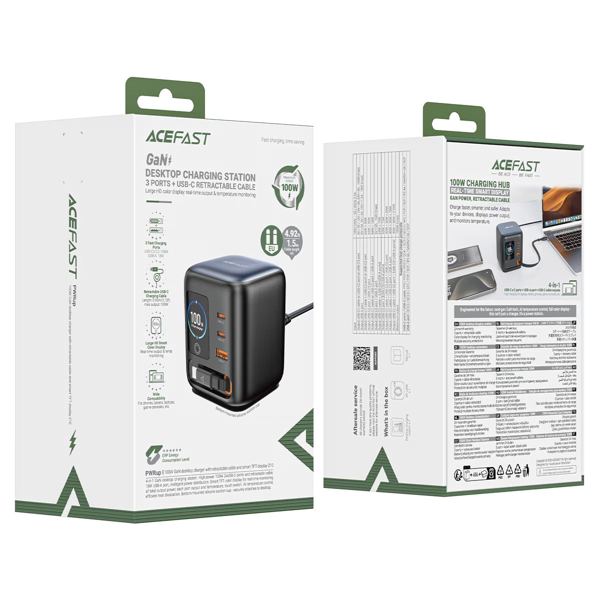 محطة طاقة مكتبية Z10 PD100W GaN (3xUSB-C+USB-A) - الاتحاد الأوروبي