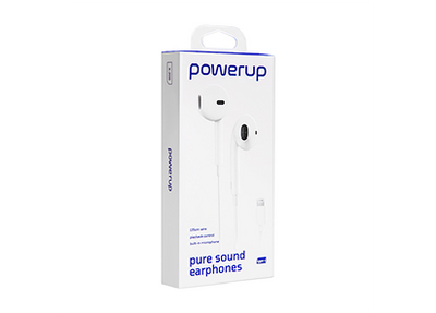 PowerUp - x 100 Sound Earphones with , lightning Connector, white