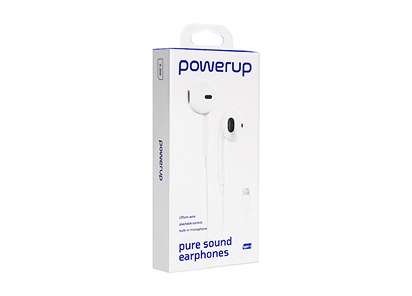 PowerUp - x 100 Sound Earphones with , lightning Connector, white