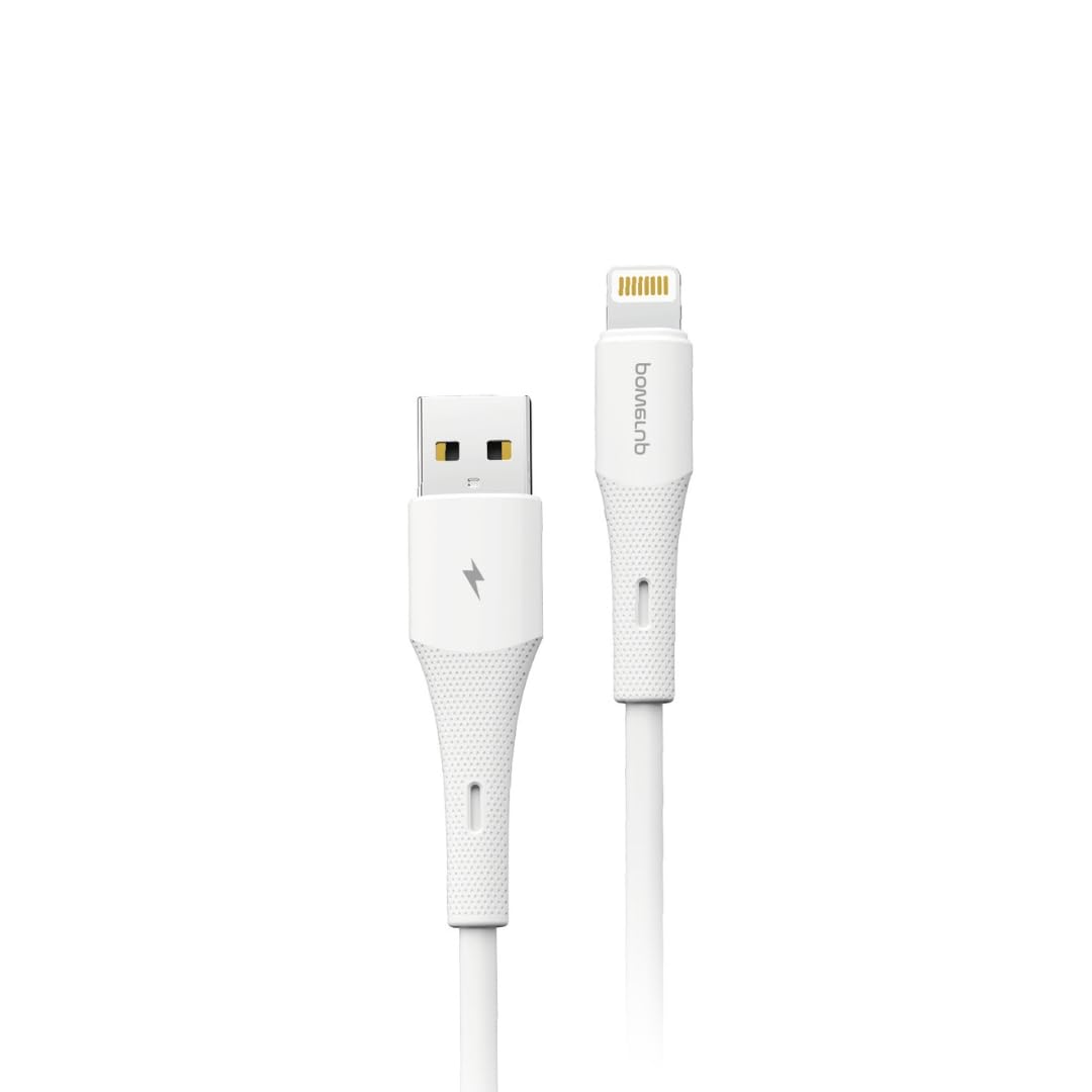 PowerUp Sl-6 - USB To Lightning 18W Fast Charging Silicon Cable, 1M-White