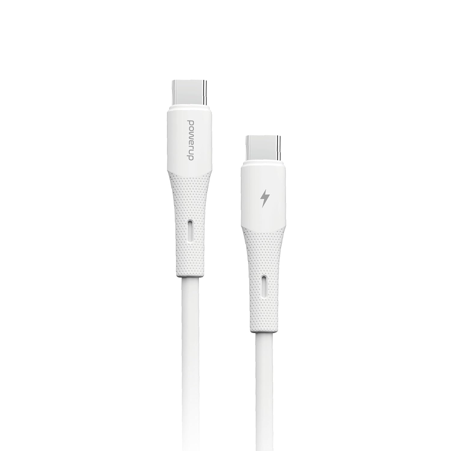 PowerUp SC-3 - Type C To Type C 60W Fast Charging Silicon Cable, 2M-White