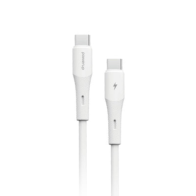 PowerUp SC-3 - Type C To Type C 60W Fast Charging Silicon Cable, 2M-White