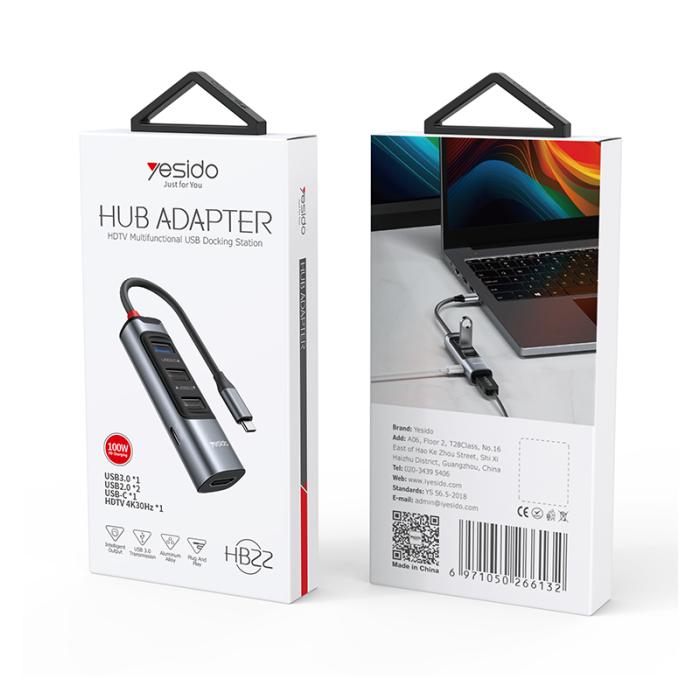 HB22 Type-C to USB and Charging USB Hub