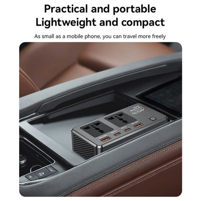 YESIDO VC07 200W High Power Car Inverter Fast Charging Adapter with 2 AC + 2 USB + 2 Type-C Ports