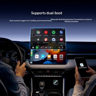 YESIDO KM31 Wireless CarPlay Android Auto 2 in 1 Mini Size OTA Updates Adapter - Black