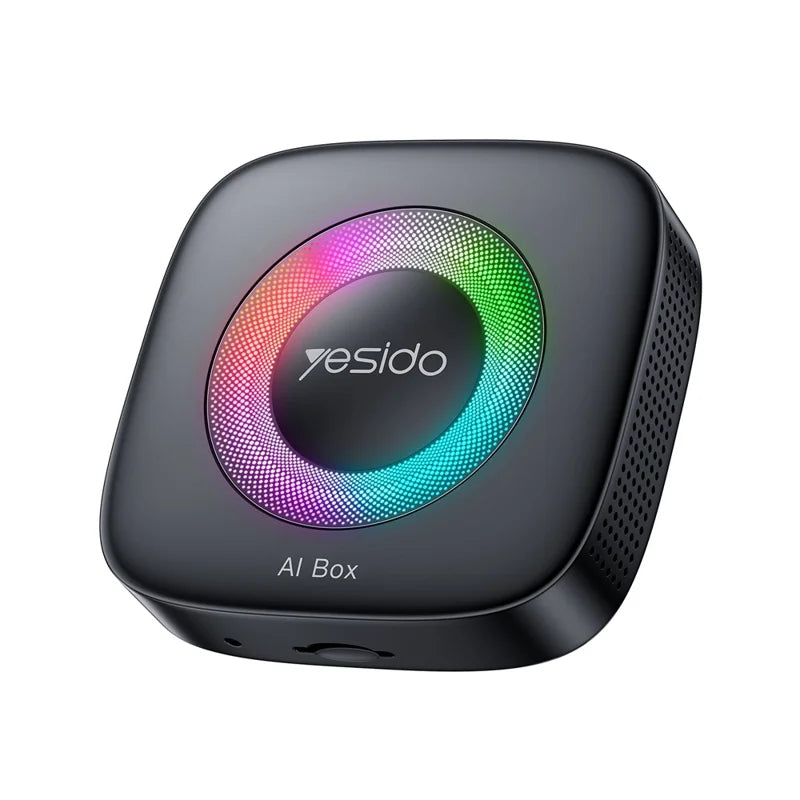 YESIDO KM33 Wireless CarPlay Android Auto AI Box 3 in 1 Dual Band WiFi Bluetooth-compatible 5.0 with RGB Light - Black
