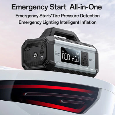 YESIDO VC13 5 in 1 Car Jump Starter 150PSI Tire Inflator Pump 10000mAh Power Bank with Emergency Light