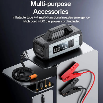 YESIDO VC13 5 in 1 Car Jump Starter 150PSI Tire Inflator Pump 10000mAh Power Bank with Emergency Light