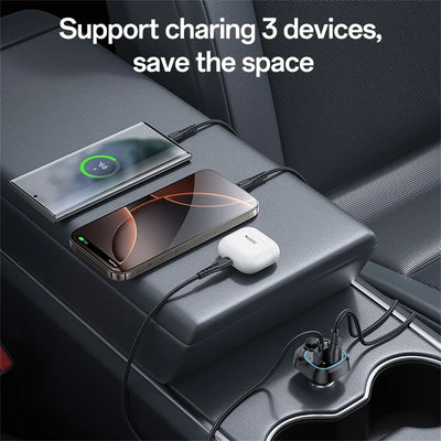 YESIDO Y70 Bluetooth-compatible 5.3 FM Transmitter Car Charger Hands Free Calling MP3 Player