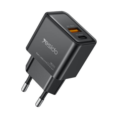 YC64 EU 30W GaN Fast Charging Home Charger(Type-C + USB Port)
