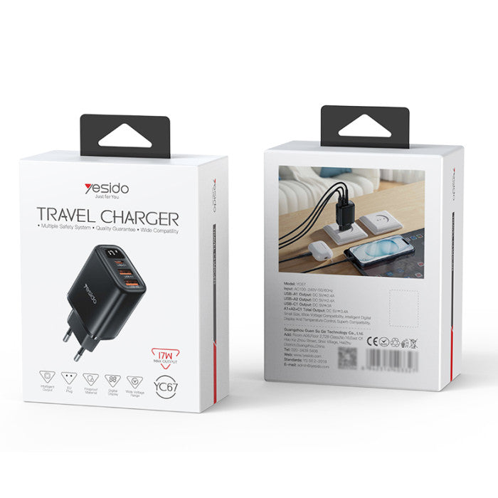 YC67 EU 17W Power Display Wall Charger