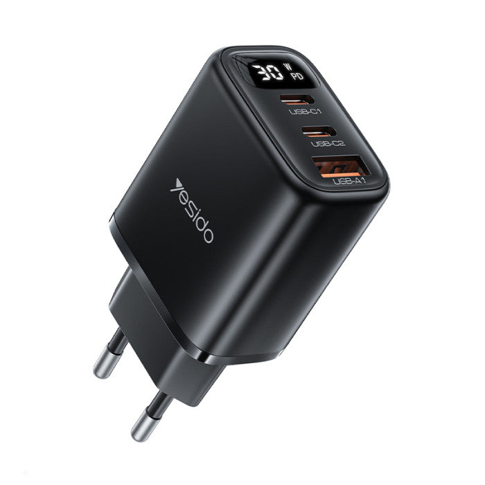YC69 EU 30W Power Display Fast Charging Wall Charger