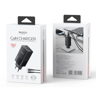 YC73 EU 65W Fast Charging Wall Charger(USB+TC)