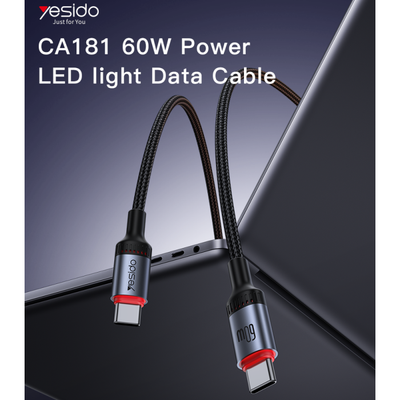CA181 Type-C To Type-C 60W Fast Charging Data Cable