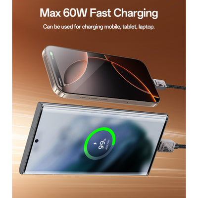 CA196 1.2M Type-C To Type-C 60W Fast Charging Data Cable