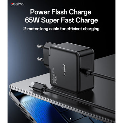 Yesido YC75 65W Fast Charging EU Standard Laptop Adapter Charger