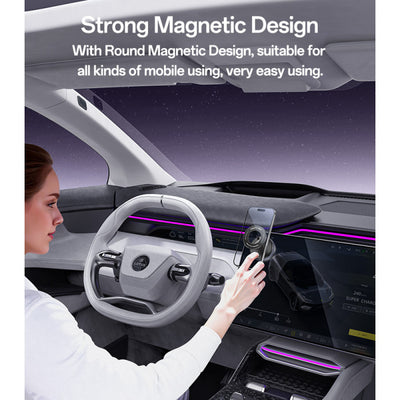 Yesido C228 Foldable Clamp Arm Magnetic Vacuum Suction Cup Car Phone Holder