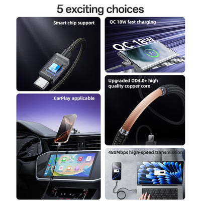 CA135C USB to Type-C 18W Fast Charging Flexible Thread Data Cable