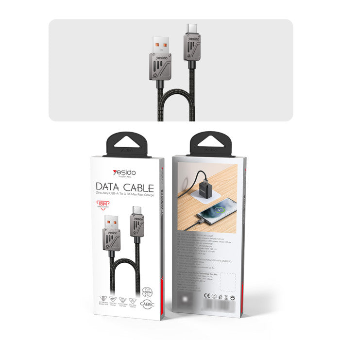 CA135C USB to Type-C 18W Fast Charging Flexible Thread Data Cable
