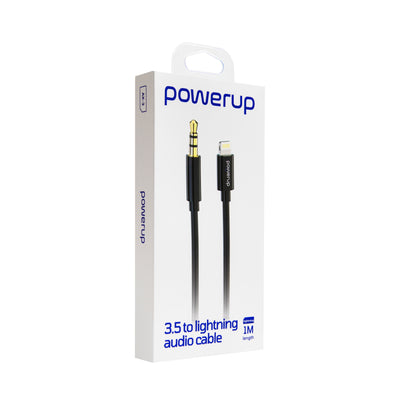 كابل الصوت من باور اب  AX-3 بطول 1 متر من 3.5 ملم إلى لايتينج