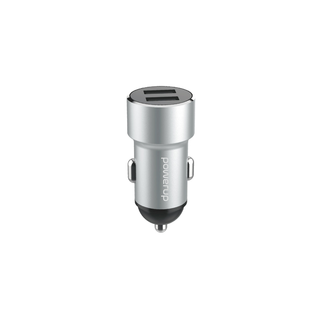 PowerUp CR-8 Dual USB Car Charger – 3.4A – Silver