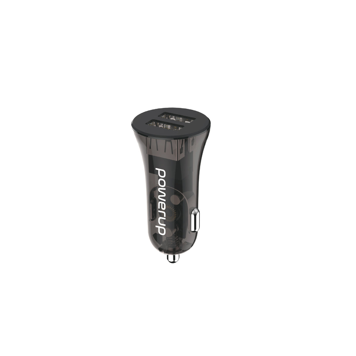 PowerUp CR-9 Mini Car Charger - 3.4A - Dual USB A - Clear