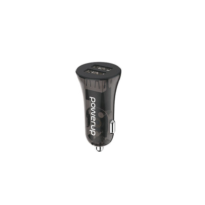 PowerUp CR-9 Mini Car Charger - 3.4A - Dual USB A - Clear