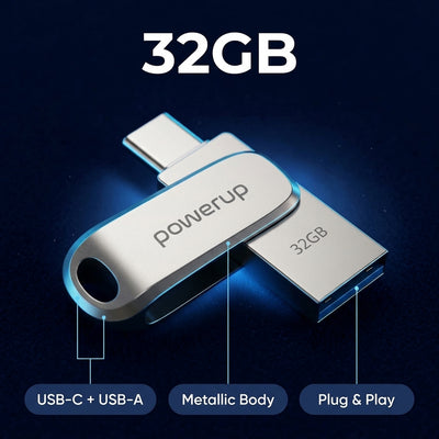 PowerUp - Dual Flash Memory Drive Type-C 32GB