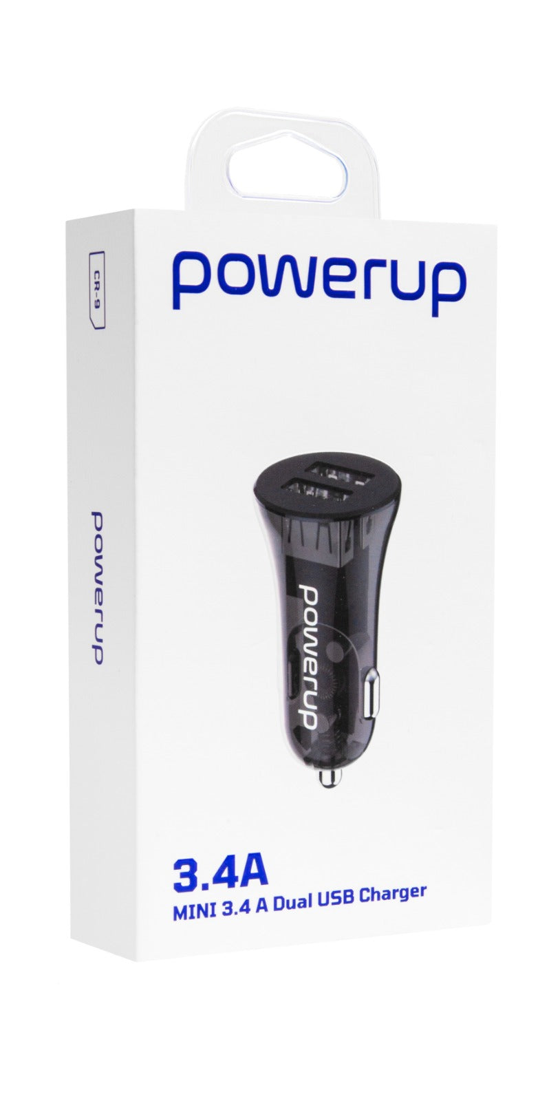 PowerUp CR-9 Mini Car Charger - 3.4A - Dual USB A - Clear