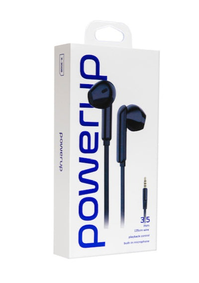 PowerUp x-300 - Pure Sound Earphone With 3.5mm Connector BLACK