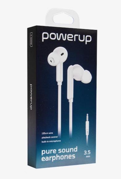 PowerUp X-600 - Pure Sound Earphone With 3.5mm Connector WHITE