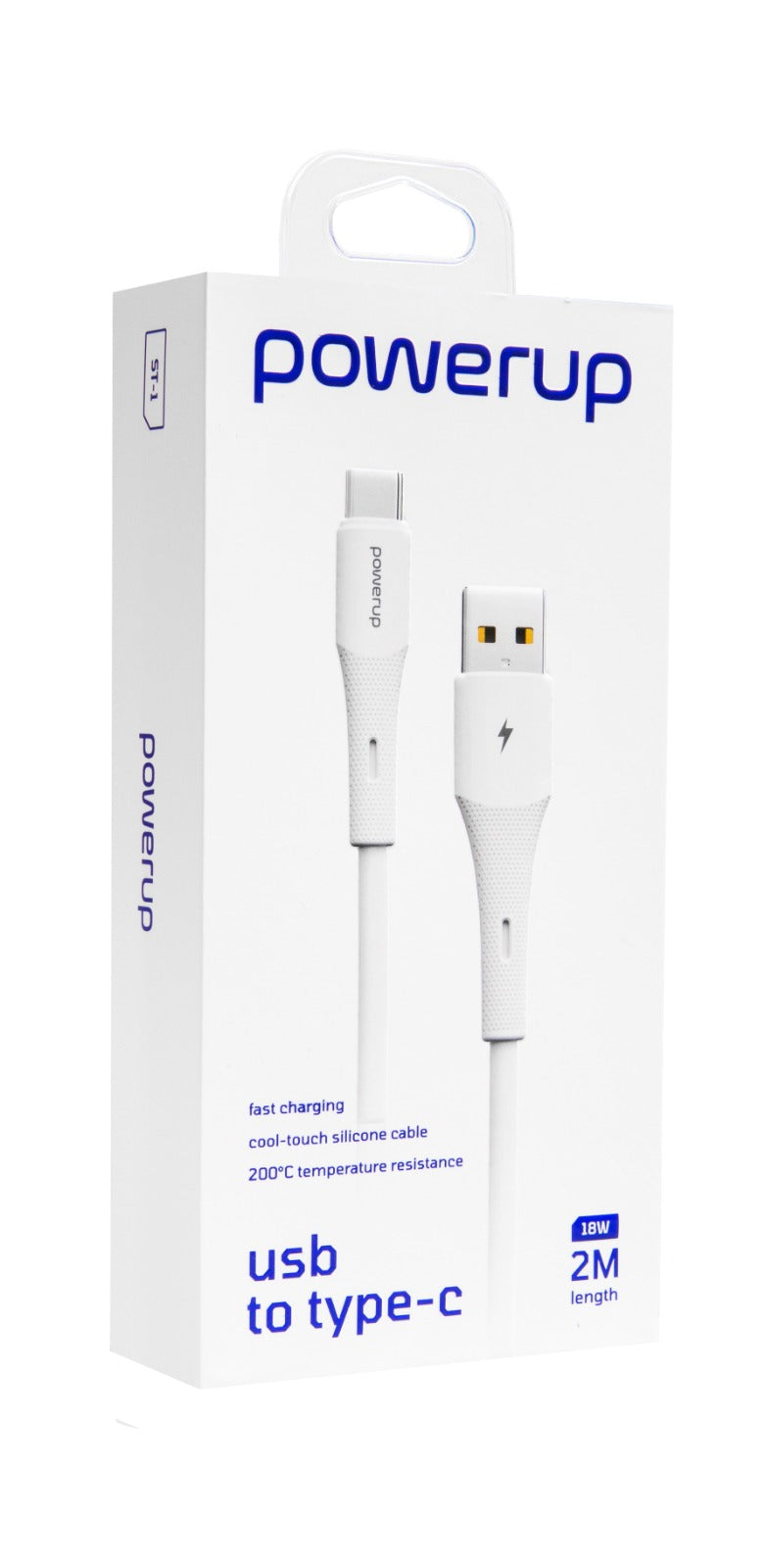 PowerUp ST-1 Usb-a To Type-c Cable 18W 2M