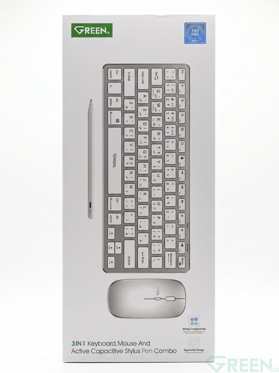 GREEN 3 IN 1 KEYBOARD - MOUSE - PEN