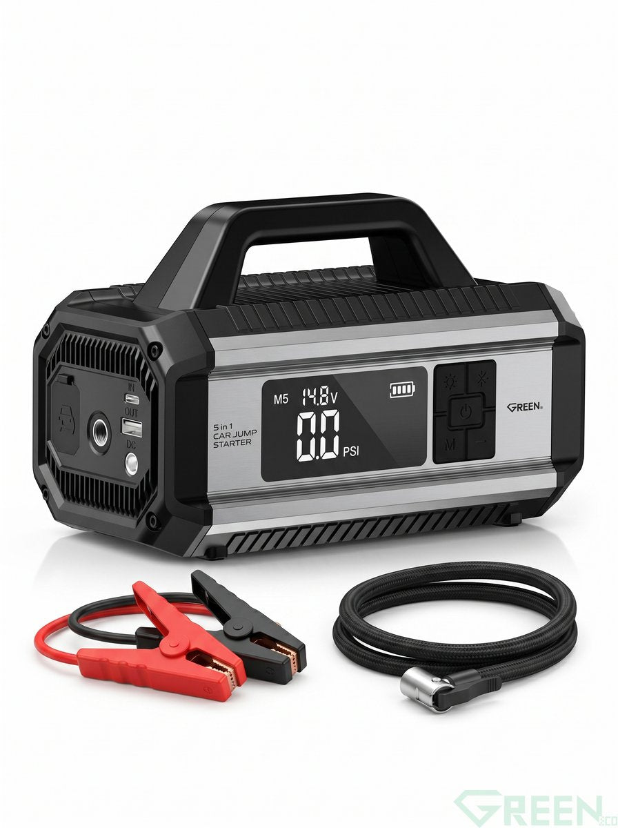 GREEN 5 in 1 car  Jump starter