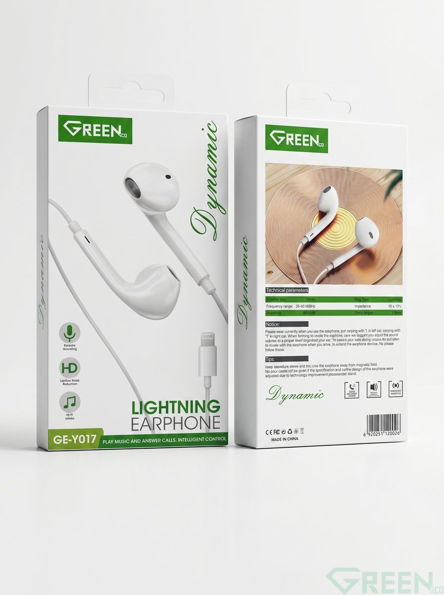 GREEN EARPHONE LIGHTNING