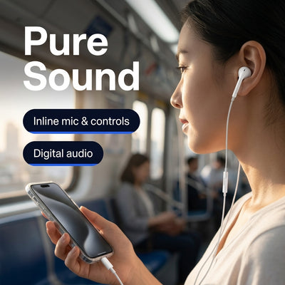 PowerUp - x 200 Sound Earphones with , Type-C Connector, white