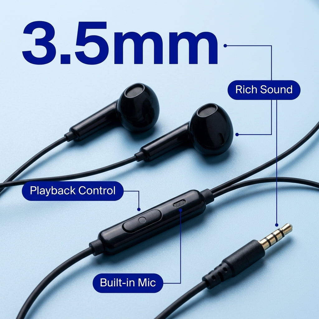 PowerUp x-300 - Pure Sound Earphone With 3.5mm Connector BLACK